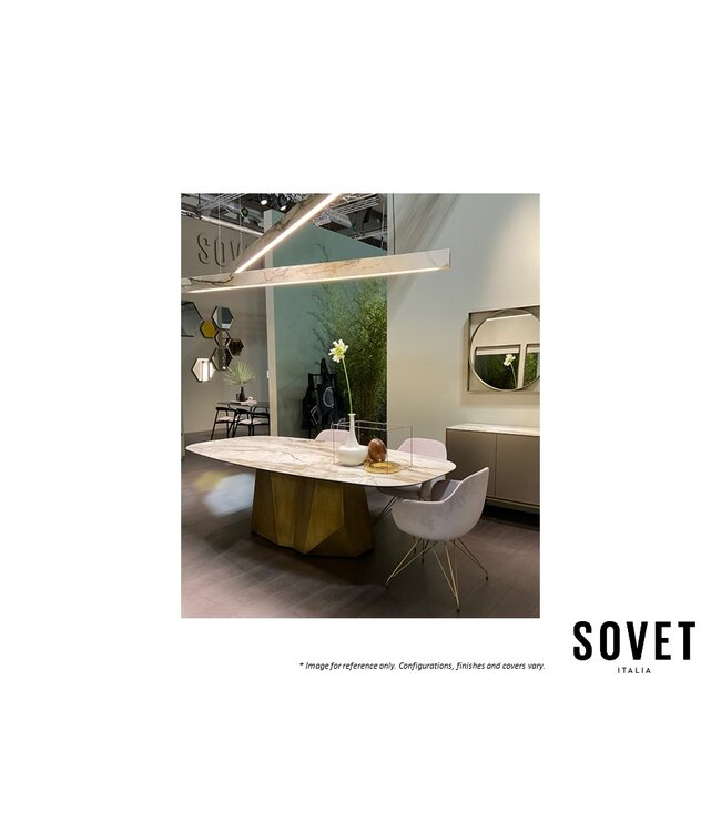 GRANDEOD SHAPED RECTANGULAR DINING TABLE.