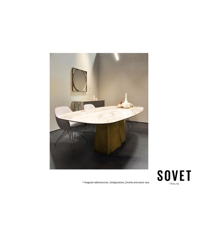 GRANDEOD SHAPED RECTANGULAR DINING TABLE.