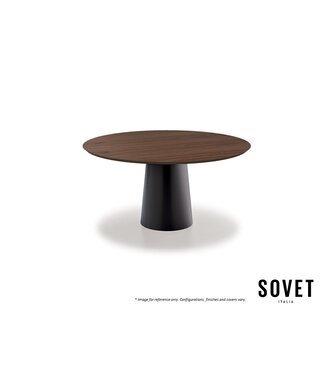 SOVET TOTEM ROUND DINING TABLE. WALNUT TOP