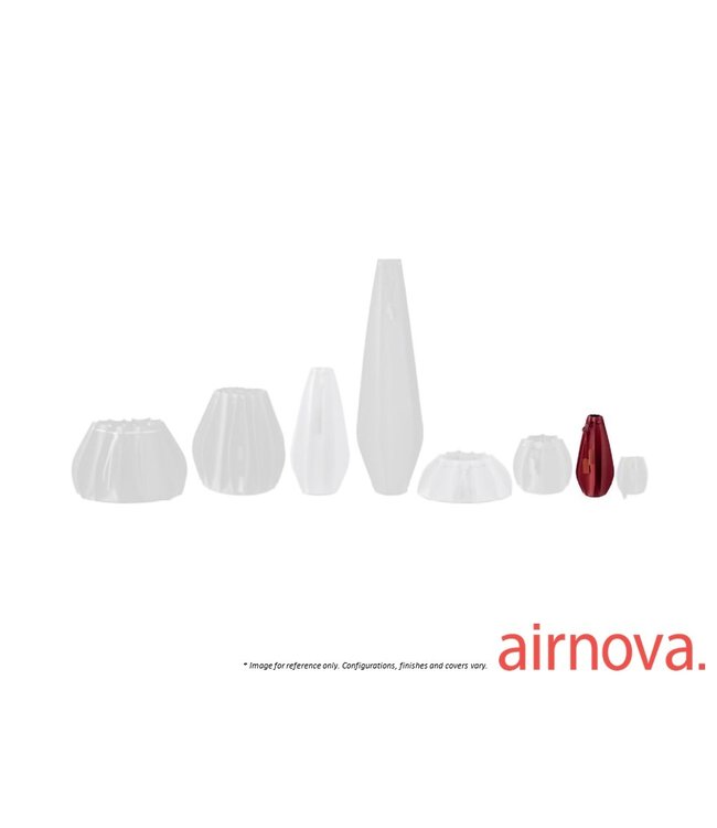 PLISSE LEATHER VASE 07 - RED C130 WITH WHITE EDGE.