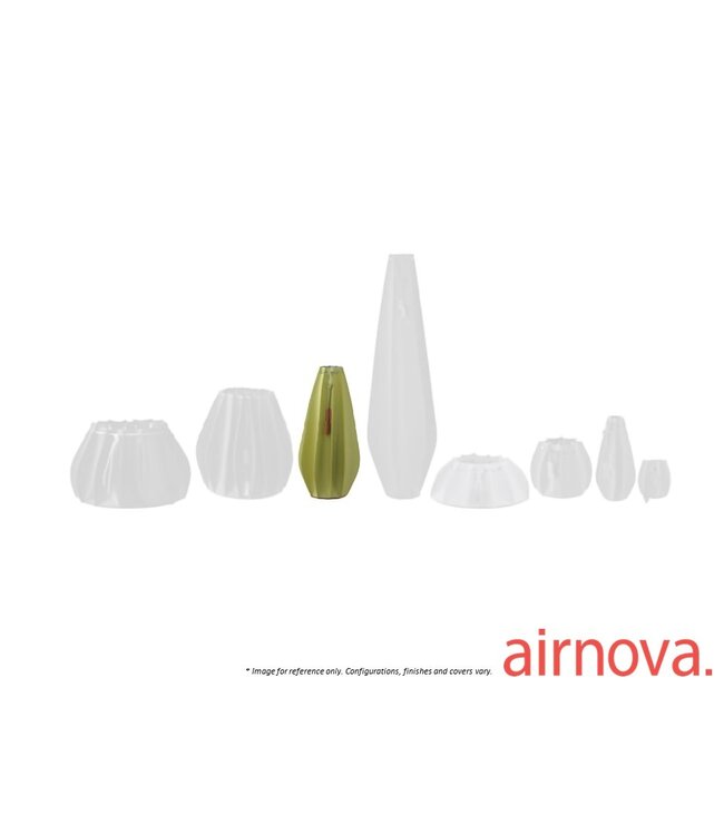 PLISSE LEATHER VASE 03 - ALOE GREEN C105.