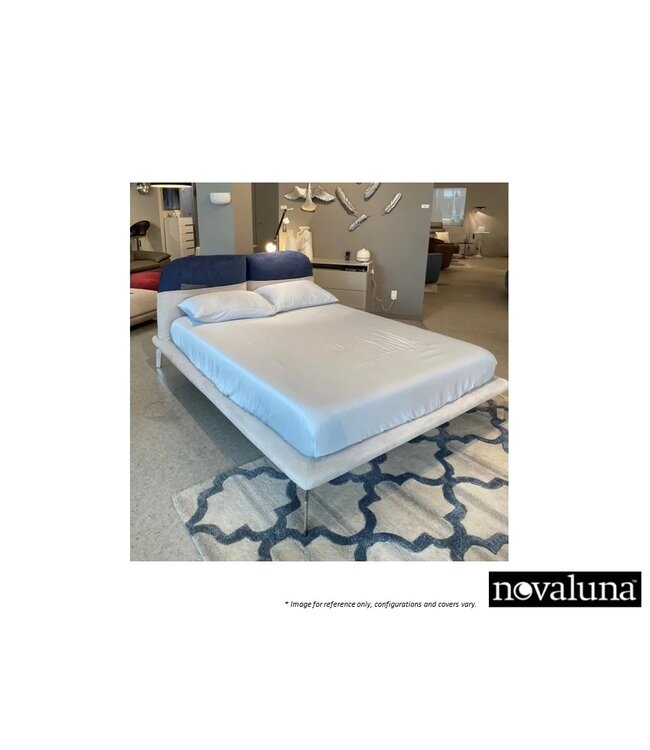 TAHITI QUEEN BED BLUE/LIGHT GREY FABRIC.