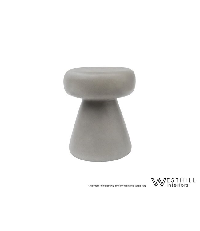 CONCRETE ROUND SIDE TABLE.