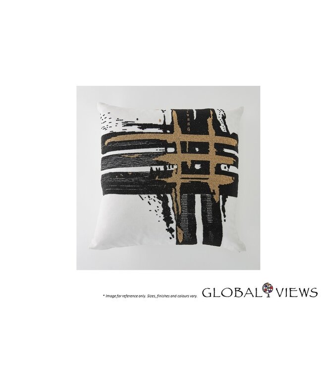 GOLDEN TRIPLE CROSSHATCH PILLOW.