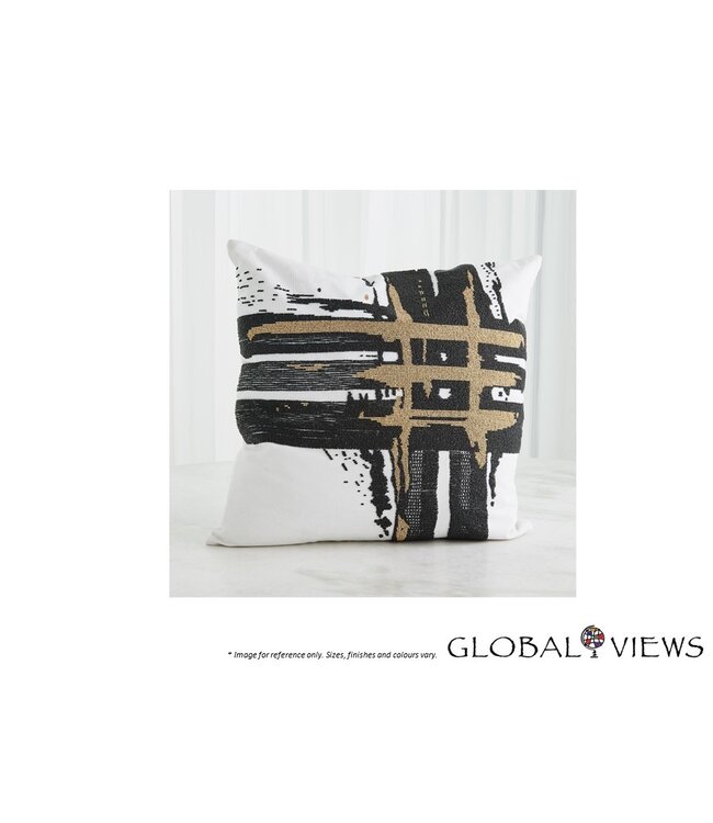 GOLDEN TRIPLE CROSSHATCH PILLOW.