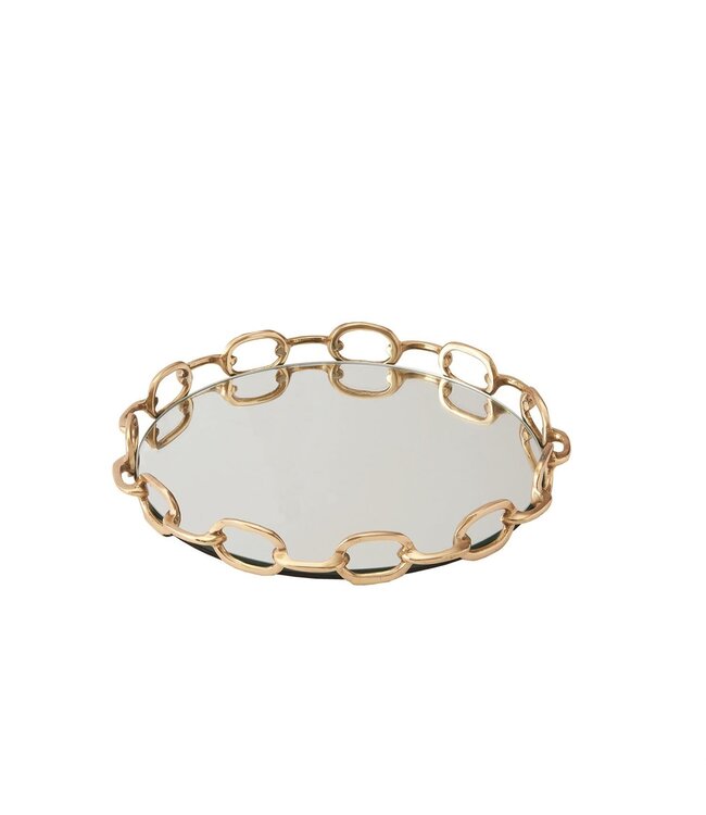 LINKED MIRROR TRAY - BRASS - SMALL.
