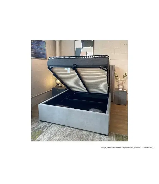 CHARLOTTE QUEEN STORAGE BED CHAMP GREY.