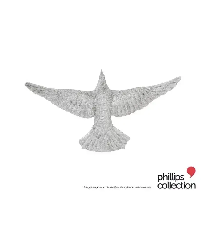 DOVE WALL DECOR -FLAT WINGS - SILVER.