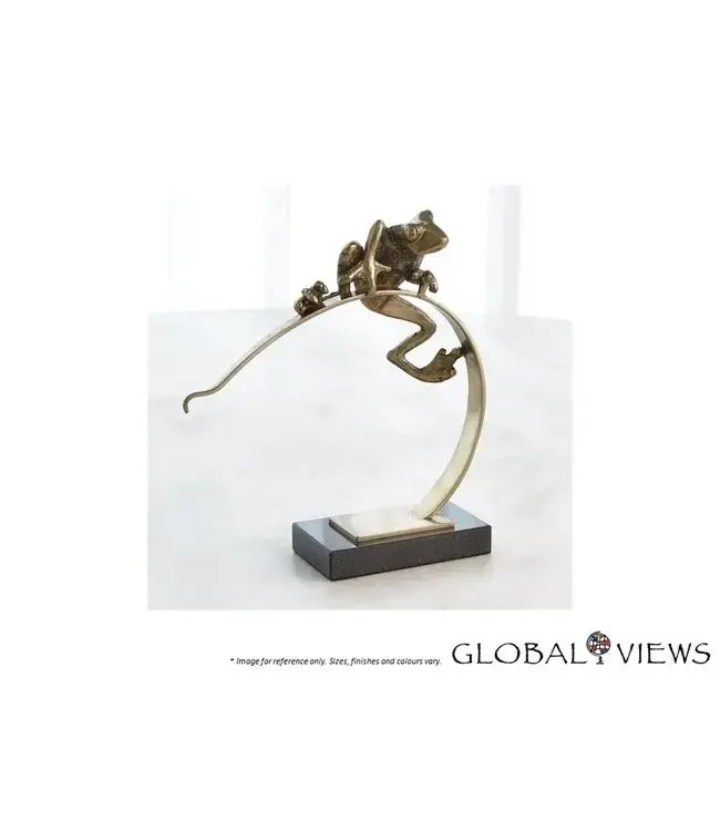 FROG ON REED SCULPTURE.