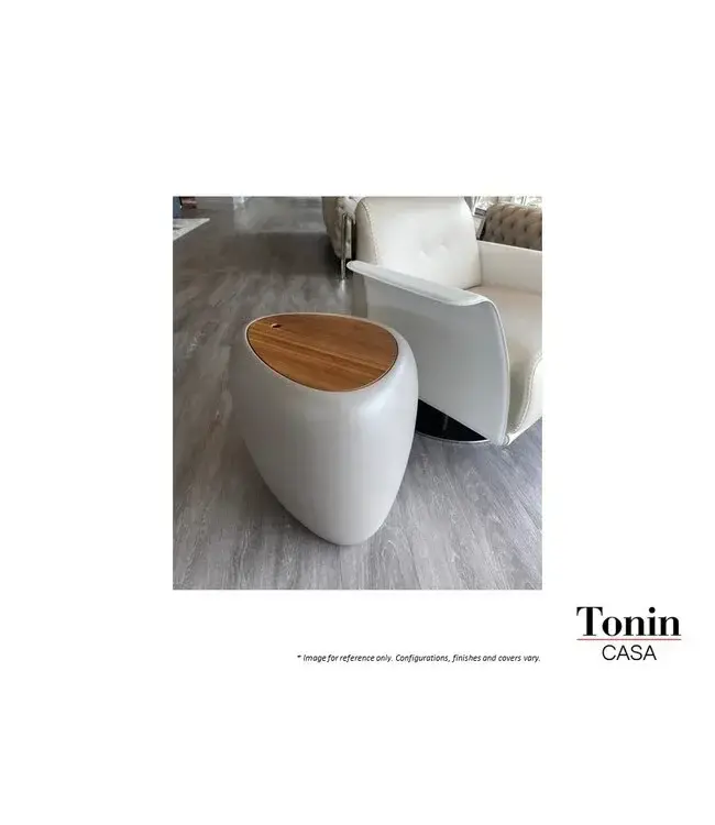 IOS SIDE TABLE/ STOOL - GREY/TOTORA BODY/WALNUT.