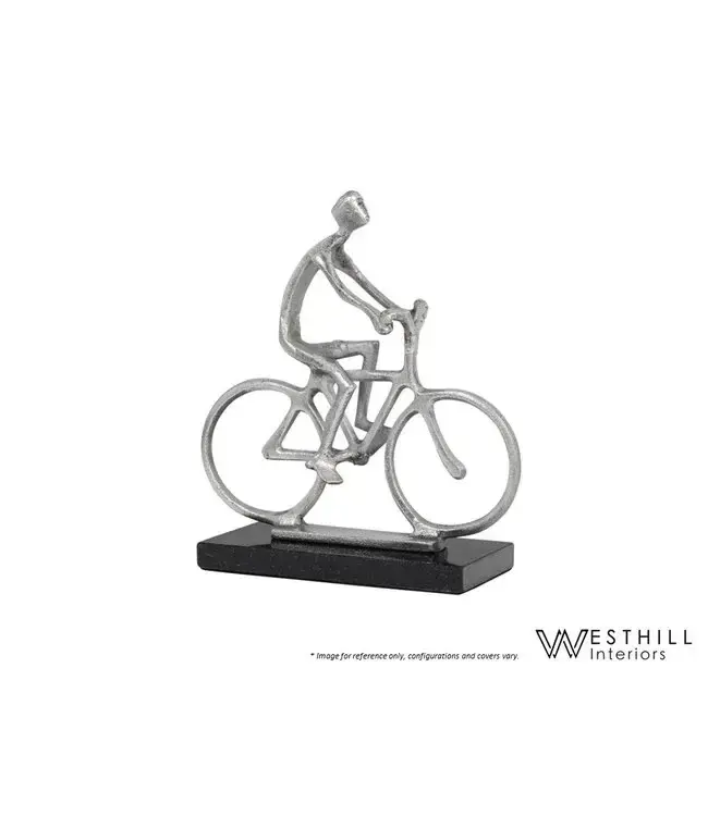 MAN BICYCLE SCULPTURE.