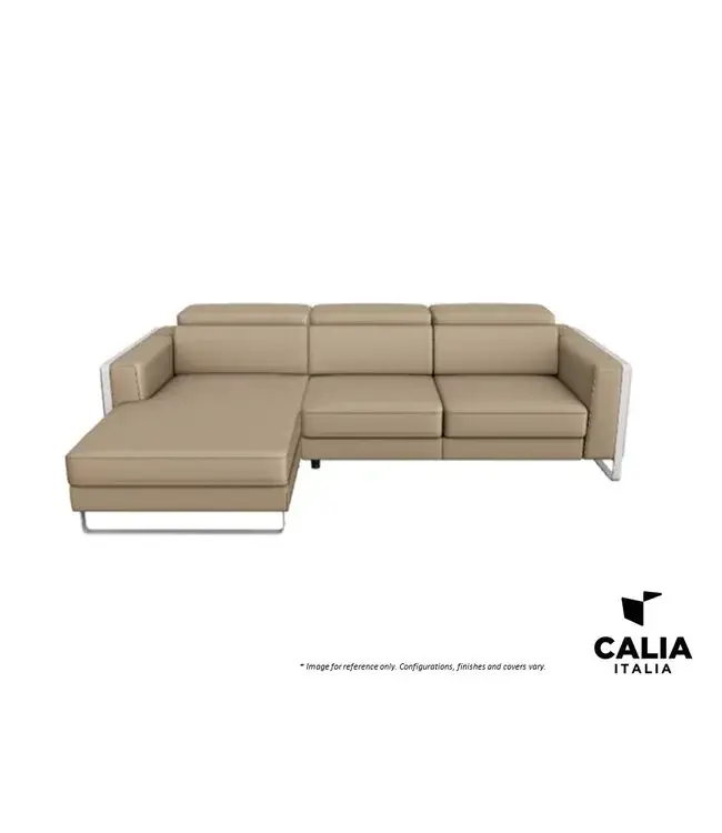PIERRE LEATHER SECTIONAL WITH 1 MOTION SEAT.