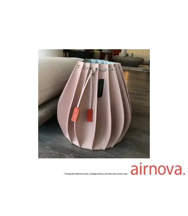 PLISSE LEATHER VASE 02 - ANTIQUE ROSE C205.