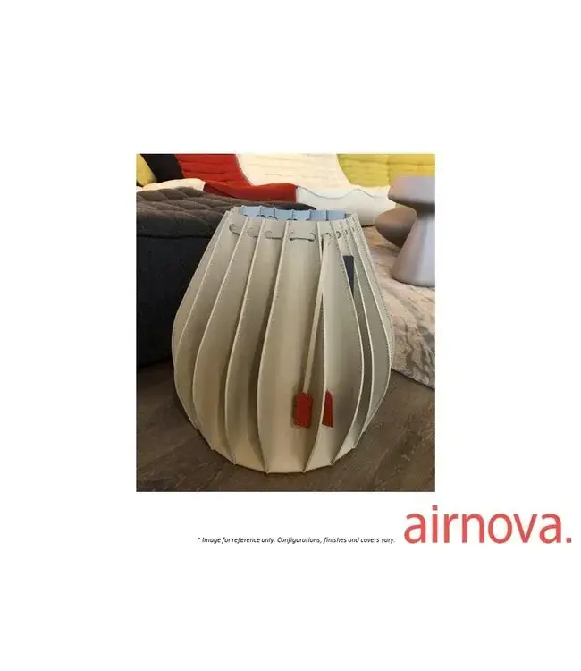 PLISSE LEATHER VASE 02 - ICE BEIGE C164.