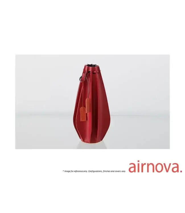 PLISSE LEATHER VASE 07 - RED C130 WITH WHITE EDGE.