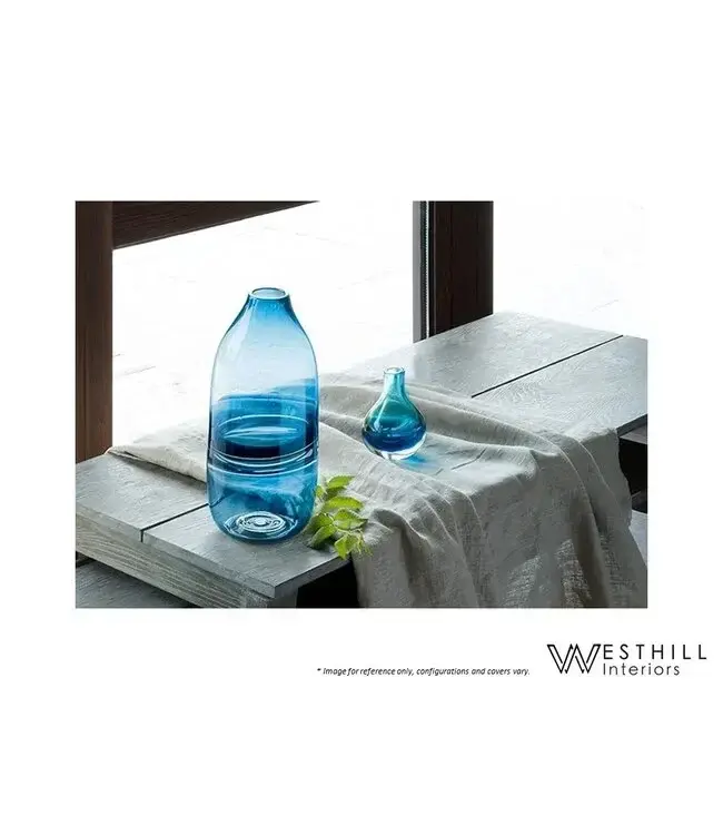 RING  GLASS VASE BLUE.