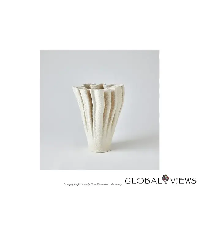 RIPPLE 3D PRINTED  VASE - MATTE WHITE LARGE.