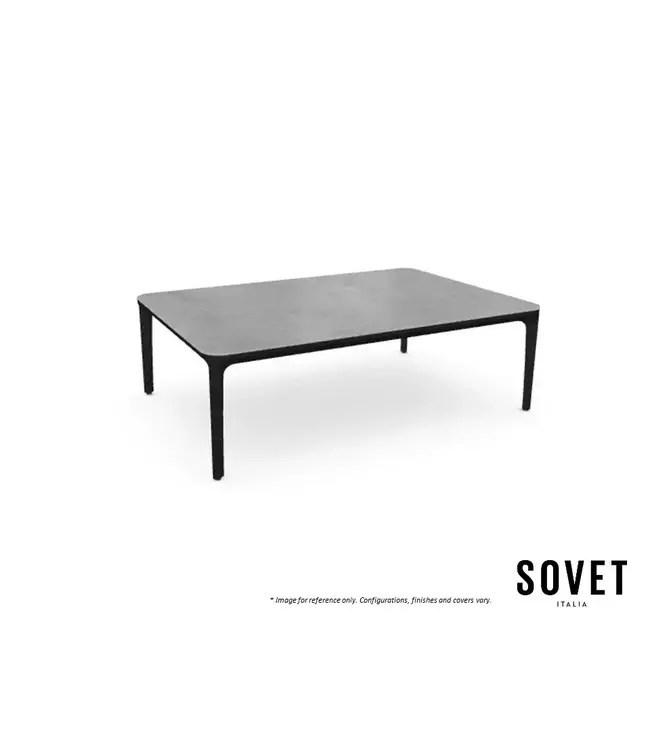 SLIM COFFEE TABLE - GREY CERAMIC/BLACK LEGS.