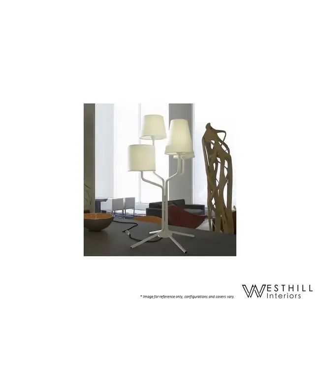 TRIA TABLE LAMP - WHITE FABRIC.