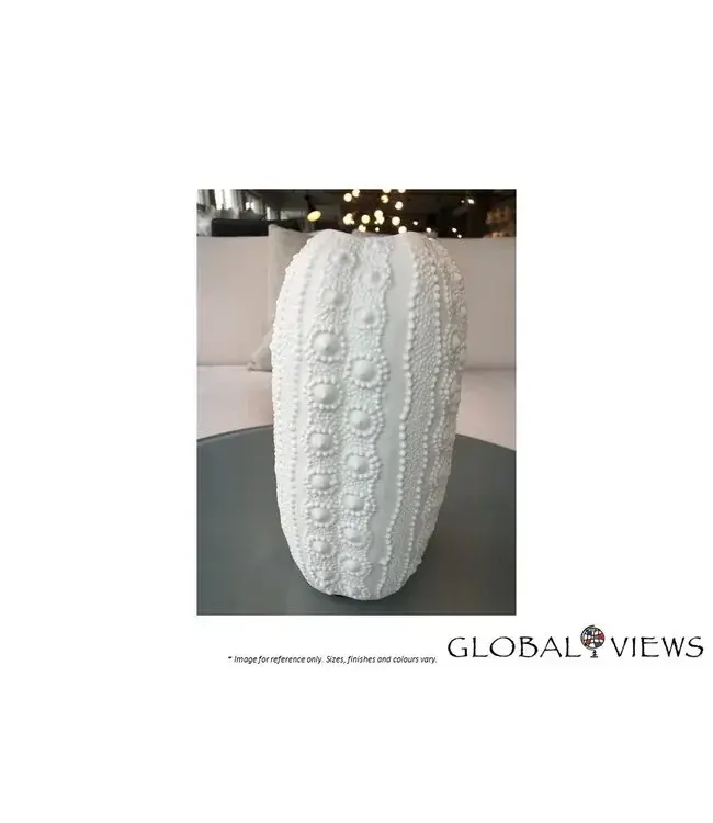 URCHIN TALL VASE - BISQUE WHITE.