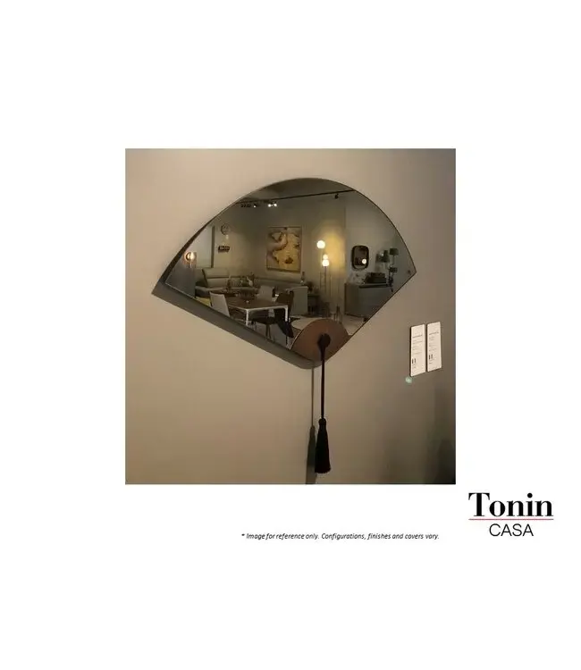 WINDERLY MIRROR - WALNUT WOOD BRONZED MIRROR.