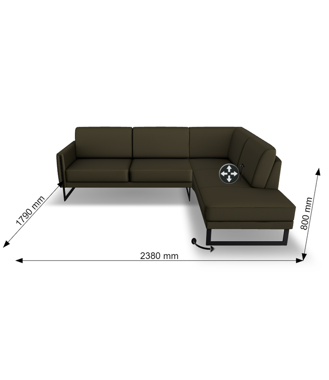 COCO LEATHER SECTIONAL.