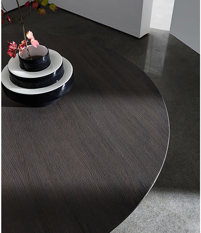 TOTEM ROUND DINING TABLE. WALNUT TOP