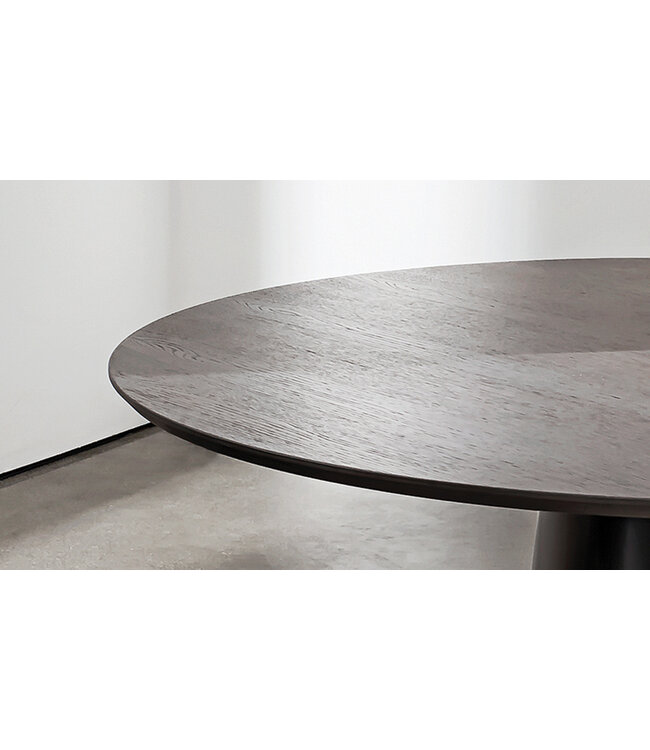 TOTEM ROUND DINING TABLE. WALNUT TOP