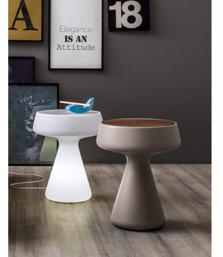 MAKI SIDE TABLE LIGHT - WHITE WITH TRANSPARENT TOP