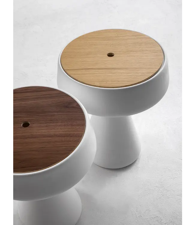 MAKI SIDE TABLE LIGHT - WHITE WITH TRANSPARENT TOP