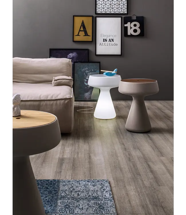 MAKI SIDE TABLE LIGHT - WHITE WITH TRANSPARENT TOP