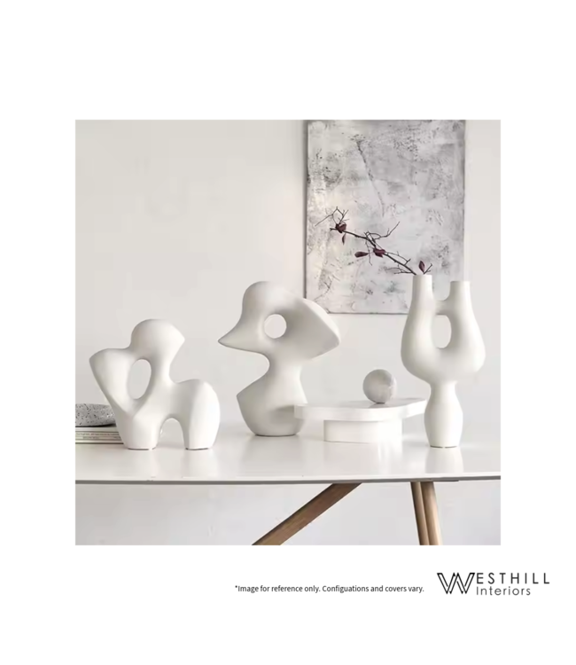 MATTE WHITE ALIEN SHAPE SCULPTURE B