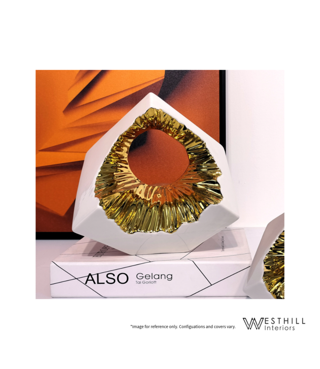 BROKEN CUBE WHITE AND GOLD