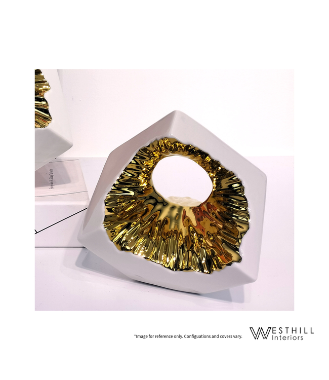 BROKEN CUBE WHITE AND GOLD