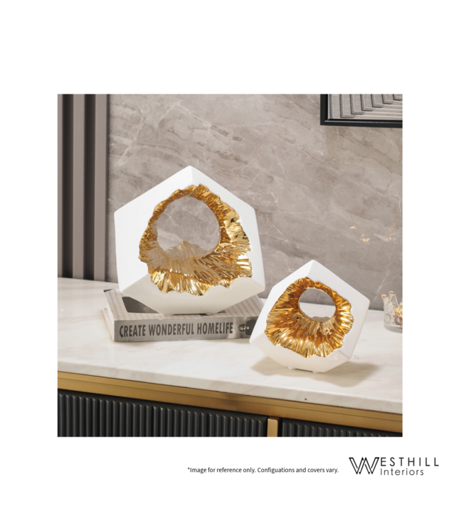 BROKEN CUBE WHITE AND GOLD