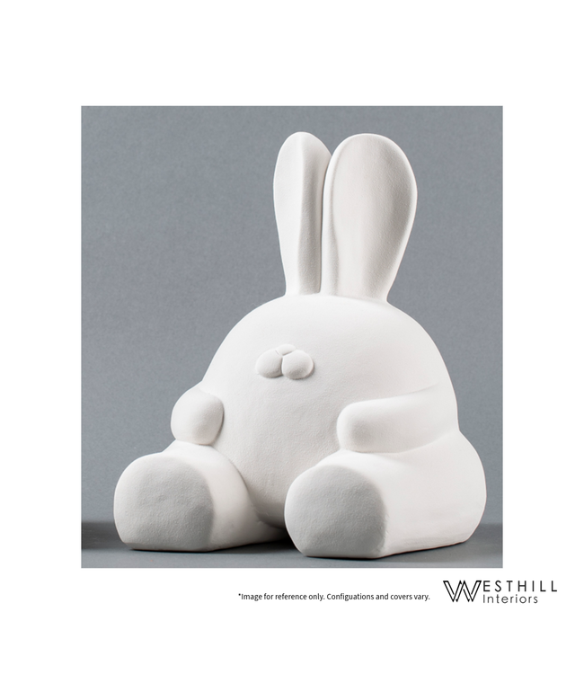 RABBIT STATUE WHITE FROSTED