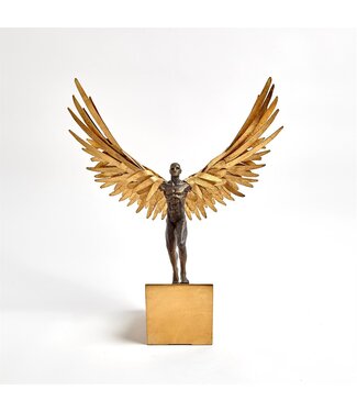 RUNNING MAN WITH GOLDEN WINGS