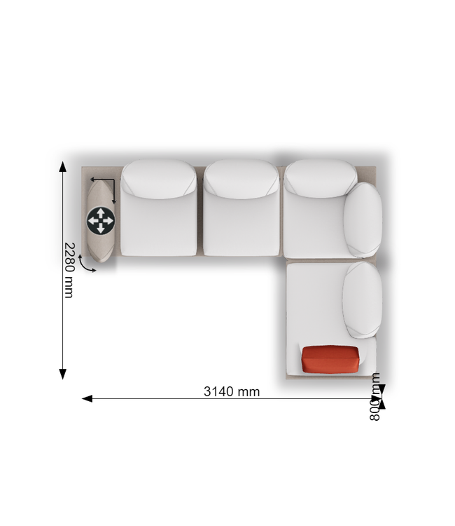 PRALIN SECTIONAL SOFA AND BENCH