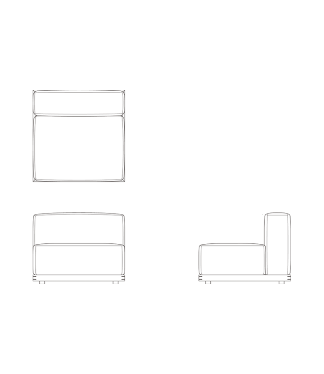 N-S02 ARMLESS MODULAR SOFA
