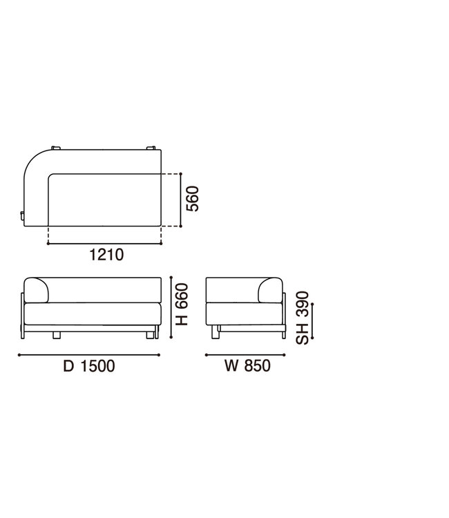 ELEPHANT 2 SEATER  LEFT / RIGHT ARM CORNER