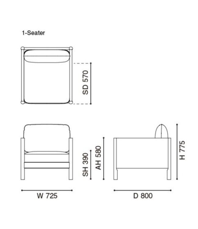 CASTOR LOBBY SOFA PLUS 1-SEATER