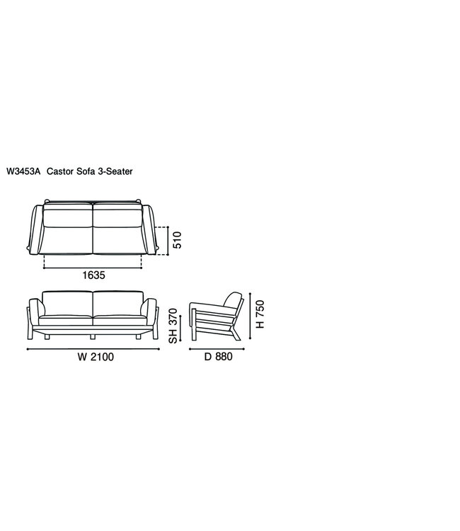 CASTOR SOFA 3 SEATER