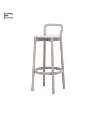 KARIMOKU NEW STANDARD CASTOR BARSTOOL WITH BACKREST HIGH