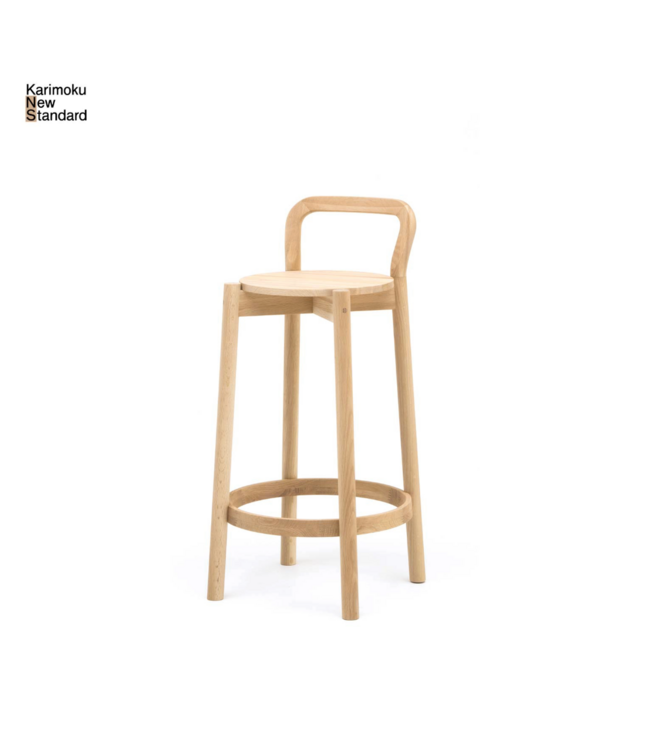 KARIMOKU NEW STANDARD CASTOR COUNTERSTOOL WITH BACKREST LOW