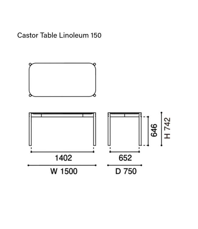 CASTOR TABLE LINOLEUM