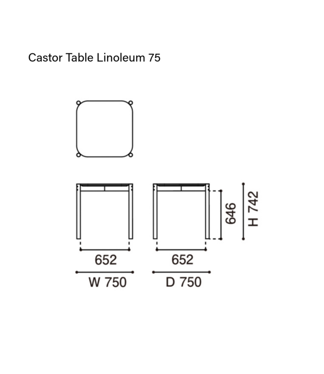 CASTOR TABLE LINOLEUM