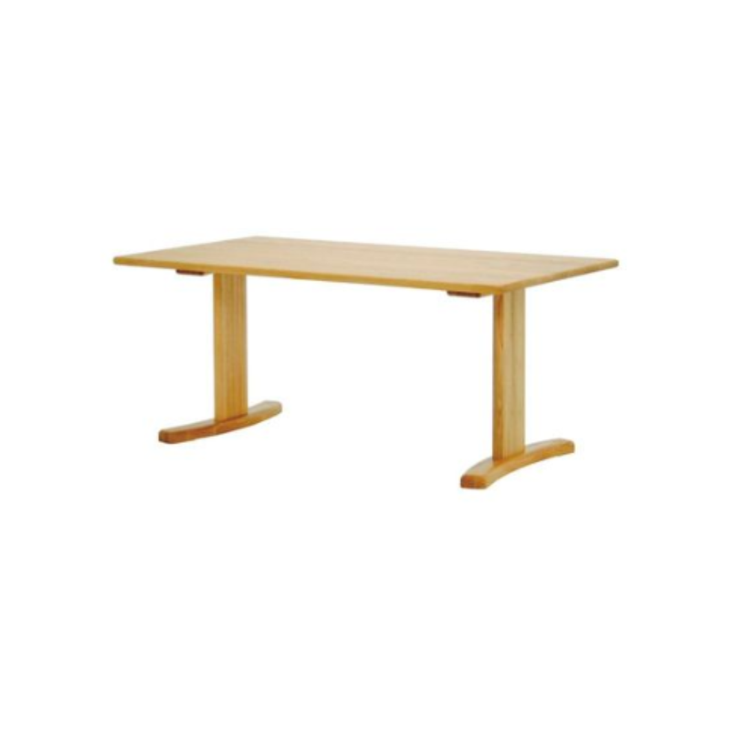 Ryota Dining Table | Solid Wood Japanese Dining Table Curved Legs