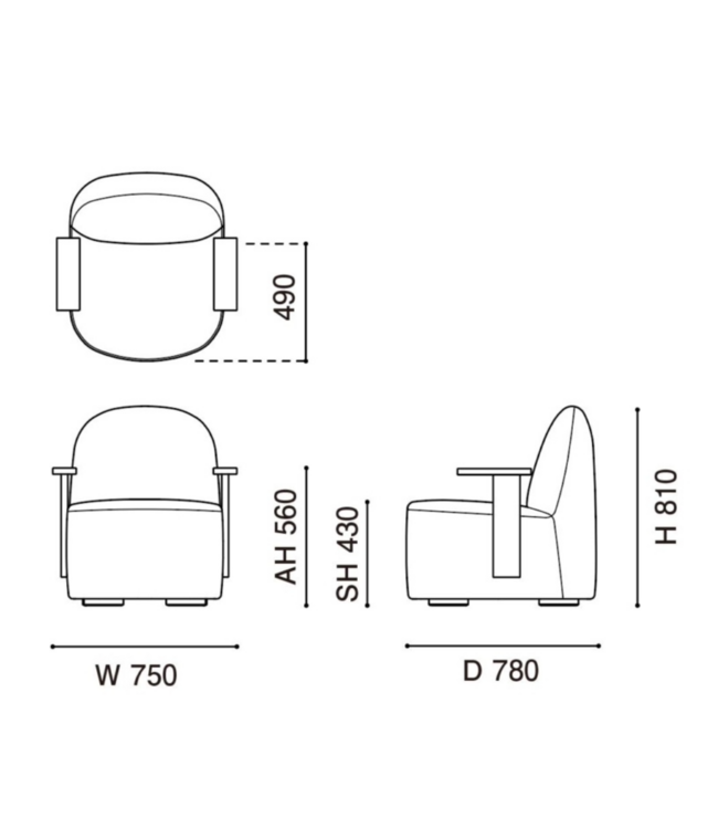POLAR LOUNGE CHAIR S WITH ARM
