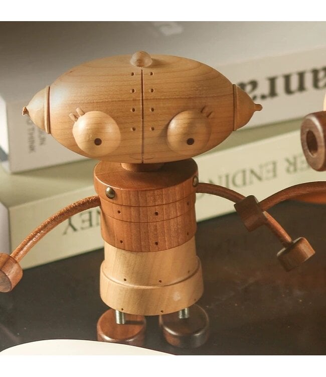 Neo and Luna Wooden Robot