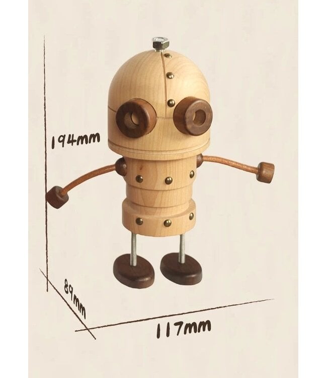 Neo and Luna Wooden Robot
